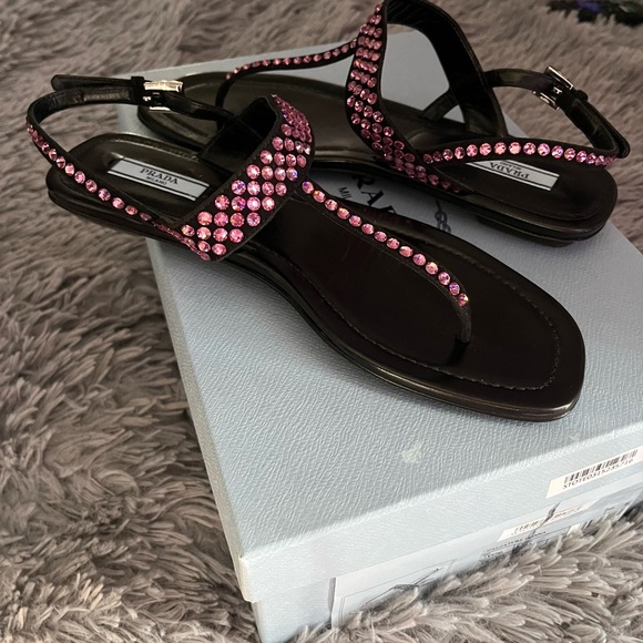 Prada pink swarvoski crystal sandals NIB - Picture 7 of 10